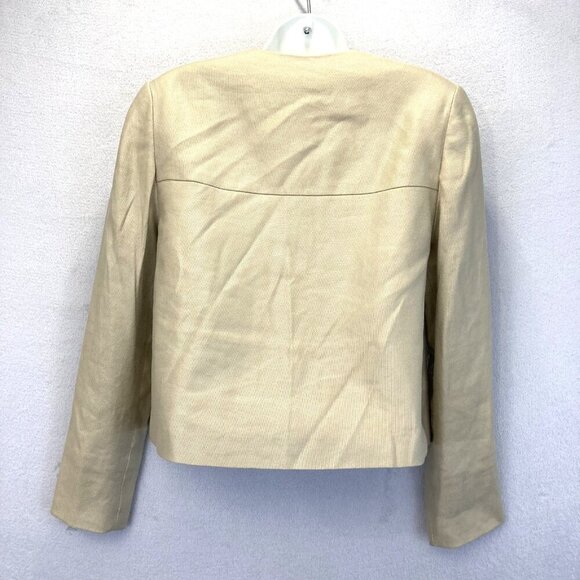 Chicos 2 Linen Blend Blazer Womens Large 12 Button Lined Lightweight Jacket Suit - Picture 3 of 13